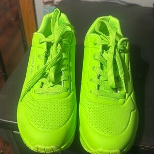 Neon Green Skechers Air cooled Memory Foam